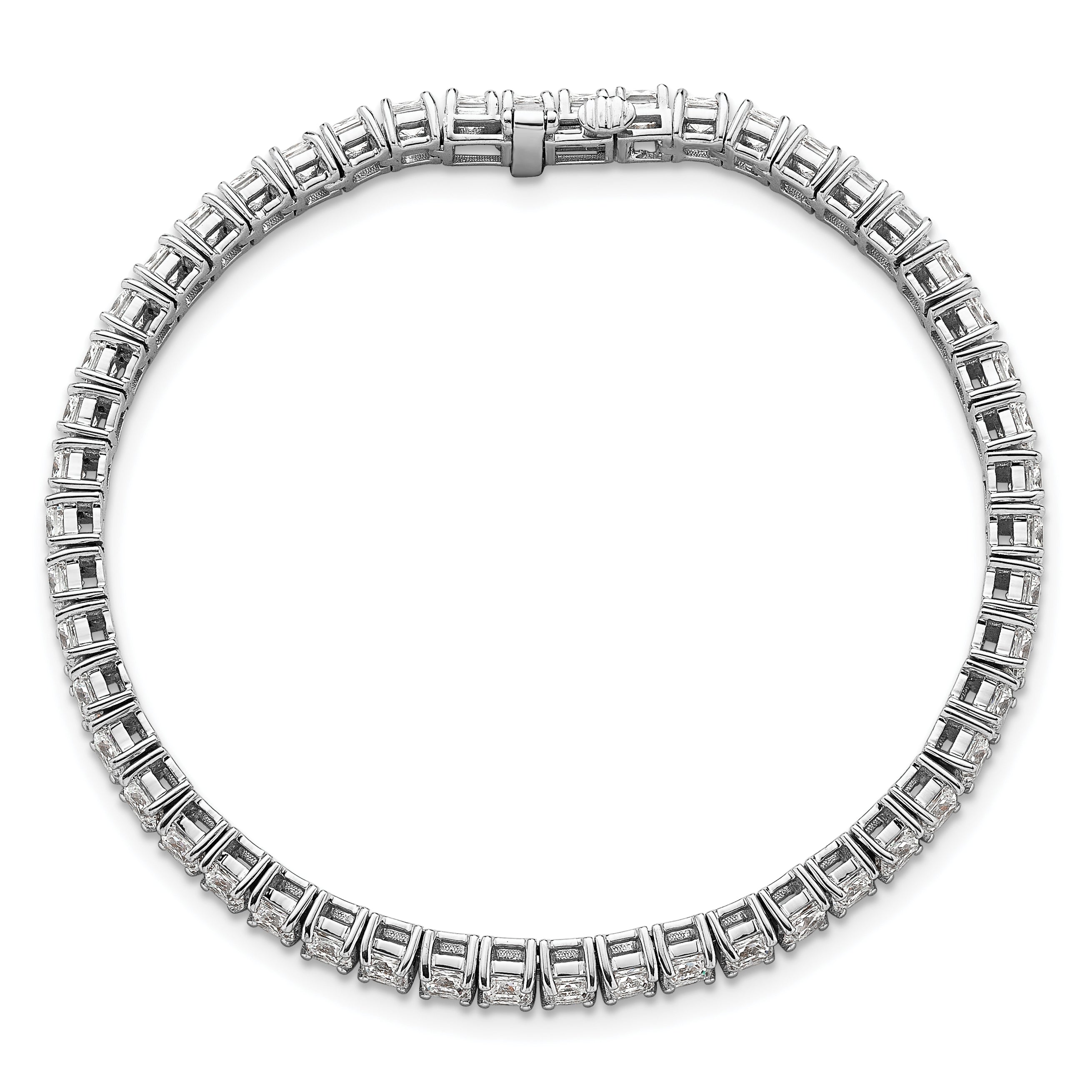 14k White Gold 10 carat Lab Grown Diamond VS/SI+ G+ Complete Princess Prong Set Tennis Bracelet