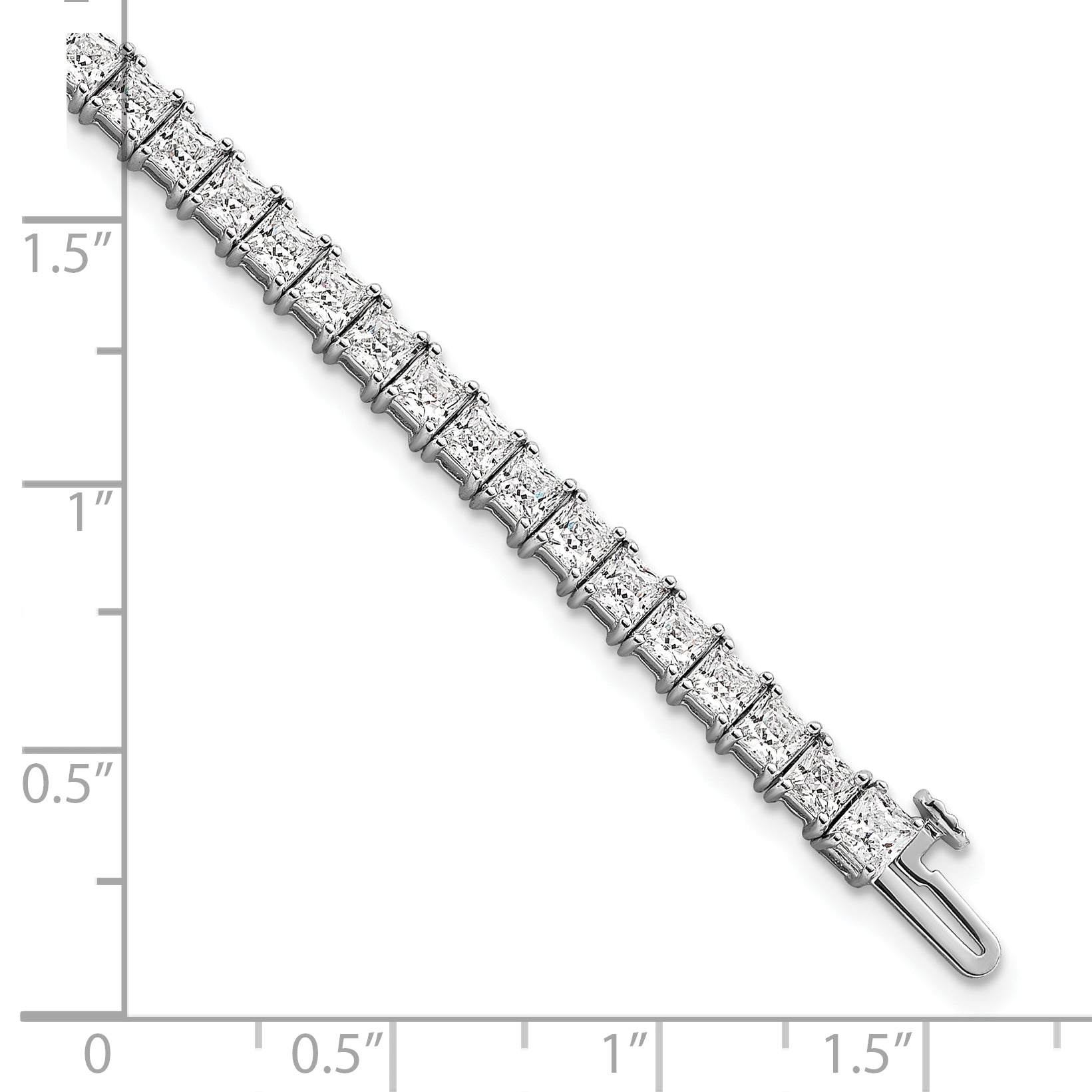 14k White Gold 10 carat Lab Grown Diamond VS/SI+ G+ Complete Princess Prong Set Tennis Bracelet