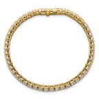 14k 10 carat Lab Grown Diamond VS+ F+ Complete Princess Prong Set Tennis Bracelet - Sophia Jewelers