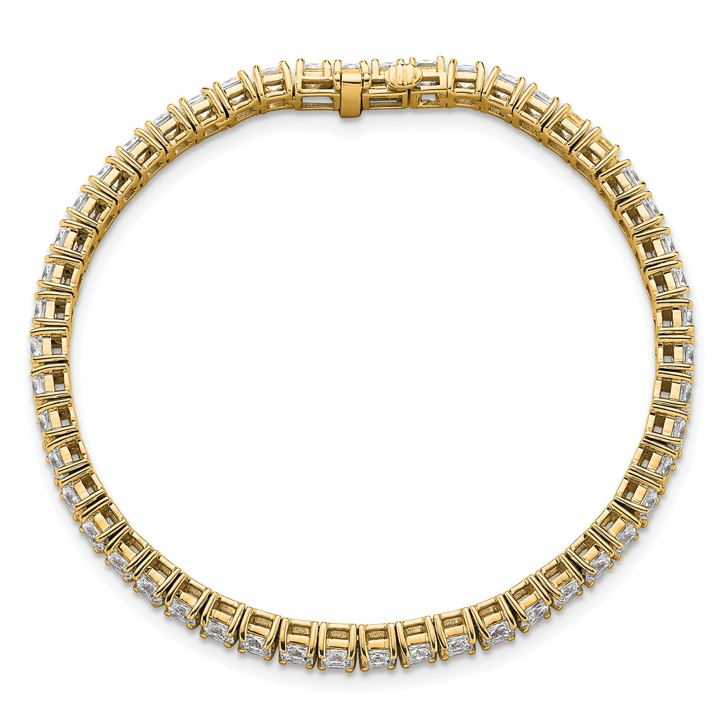 14k 10 carat Lab Grown Diamond VS/SI+ G+ Complete Princess Prong Set Tennis Bracelet - Sophia Jewelers