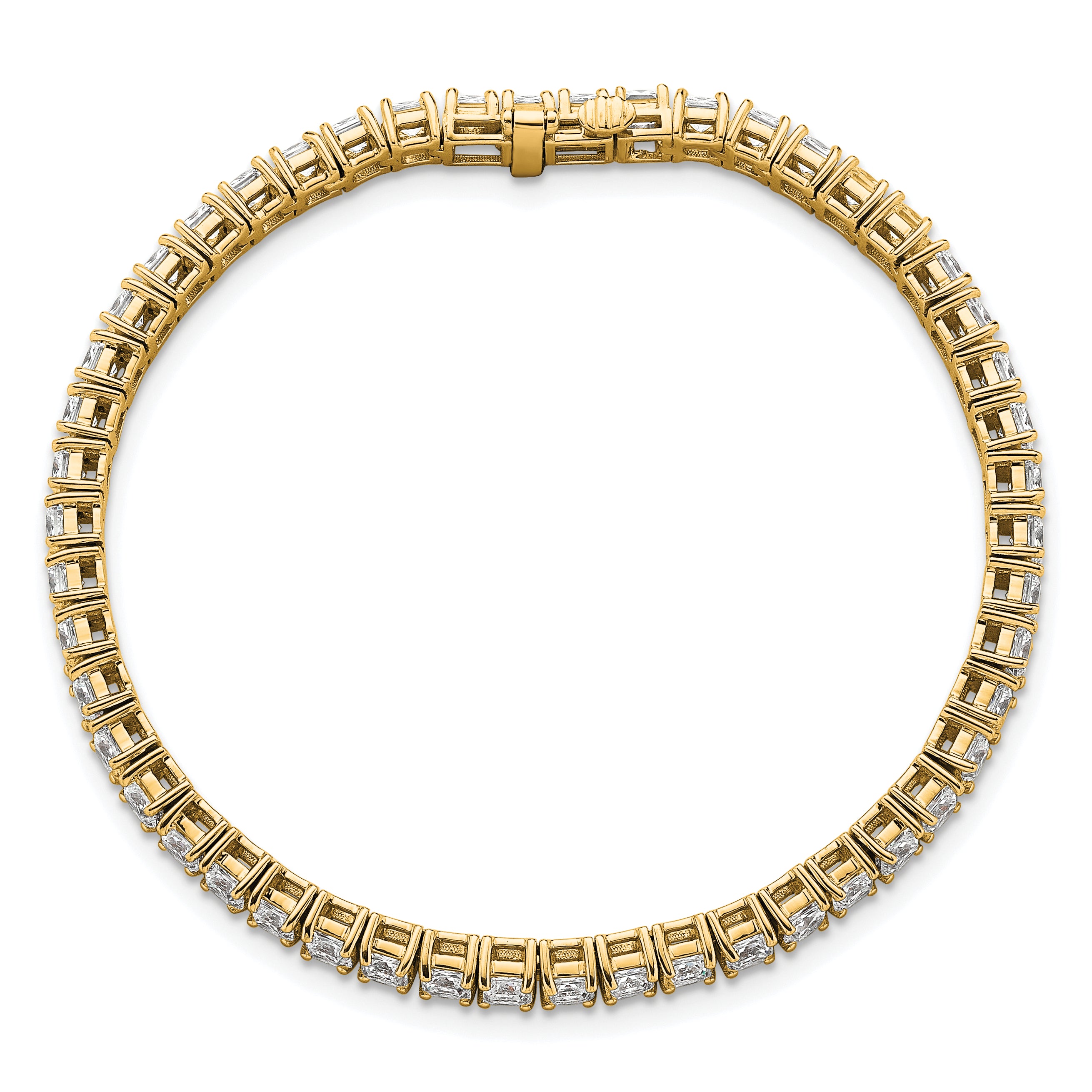 14k 10 carat Lab Grown Diamond VS/SI+ G+ Complete Princess Prong Set Tennis Bracelet - Sophia Jewelers
