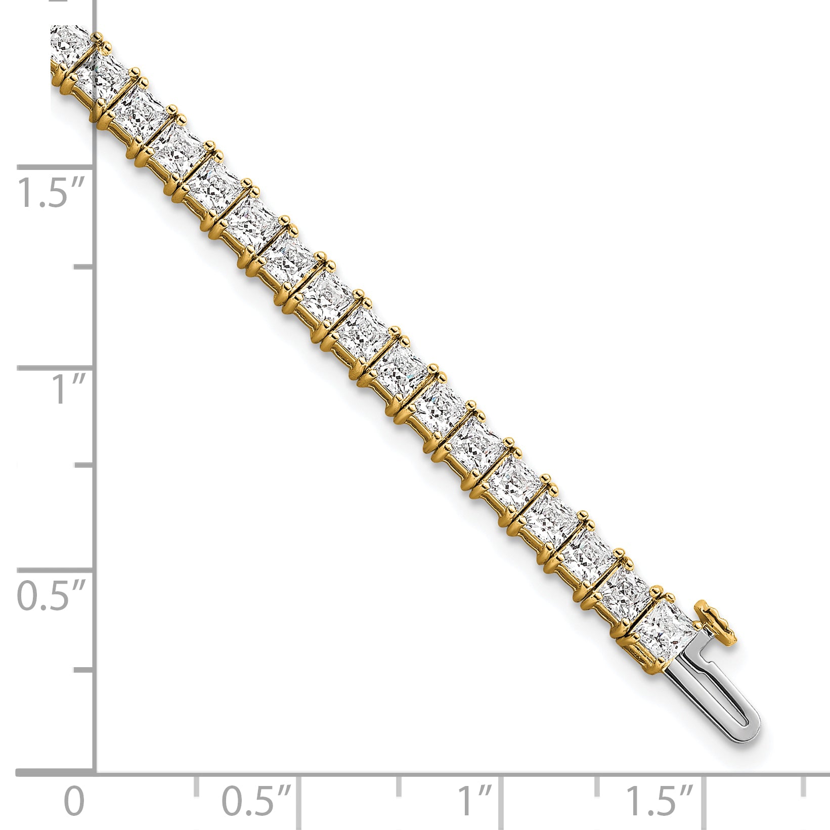 14k 10 carat Lab Grown Diamond VS/SI+ G+ Complete Princess Prong Set Tennis Bracelet - Sophia Jewelers
