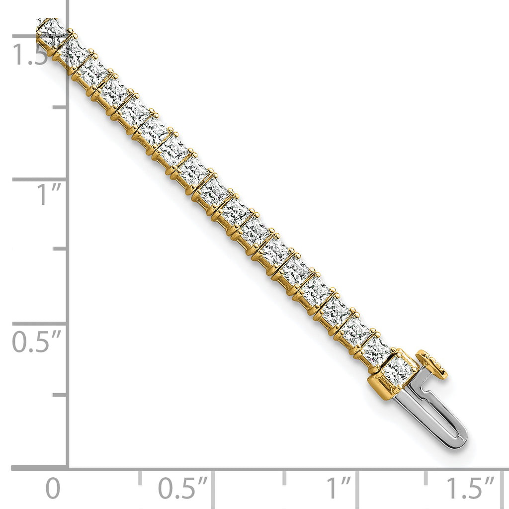 14k 6 carat Lab Grown Diamond VS/SI+ G+ Princess Tennis Bracelet