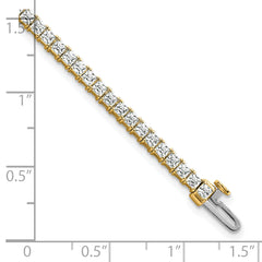 14k 6 carat Lab Grown Diamond VS/SI+ G+ Princess Tennis Bracelet