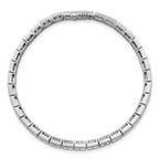 14k White Gold 5 carat Lab Grown Diamond VS+ F+ Complete Princess Bezel Set Tennis Bracelet - Sophia Jewelers