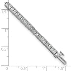 14k White Gold 5 carat Lab Grown Diamond VS+ F+ Complete Princess Bezel Set Tennis Bracelet - Sophia Jewelers
