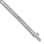 14k White Gold 5 carat Lab Grown Diamond VS/SI+ G+ Complete Princess Bezel Set Tennis Bracelet - Sophia Jewelers