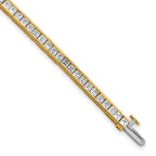 14k 5 carat Lab Grown Diamond VS+ F+ Complete Princess Bezel Set Tennis Bracelet - Sophia Jewelers