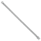 14K White Gold Polished Complete 2.6 carat Diamond Fancy Curb Link 7 inch Bracelet