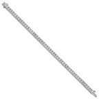 14k White Gold 10 carat Lab Grown Diamond VS/SI+ G+ Complete Princess Bezel Set Tennis Bracelet