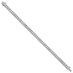14k White Gold 10 carat Lab Grown Diamond VS/SI+ G+ Complete Princess Bezel Set Tennis Bracelet