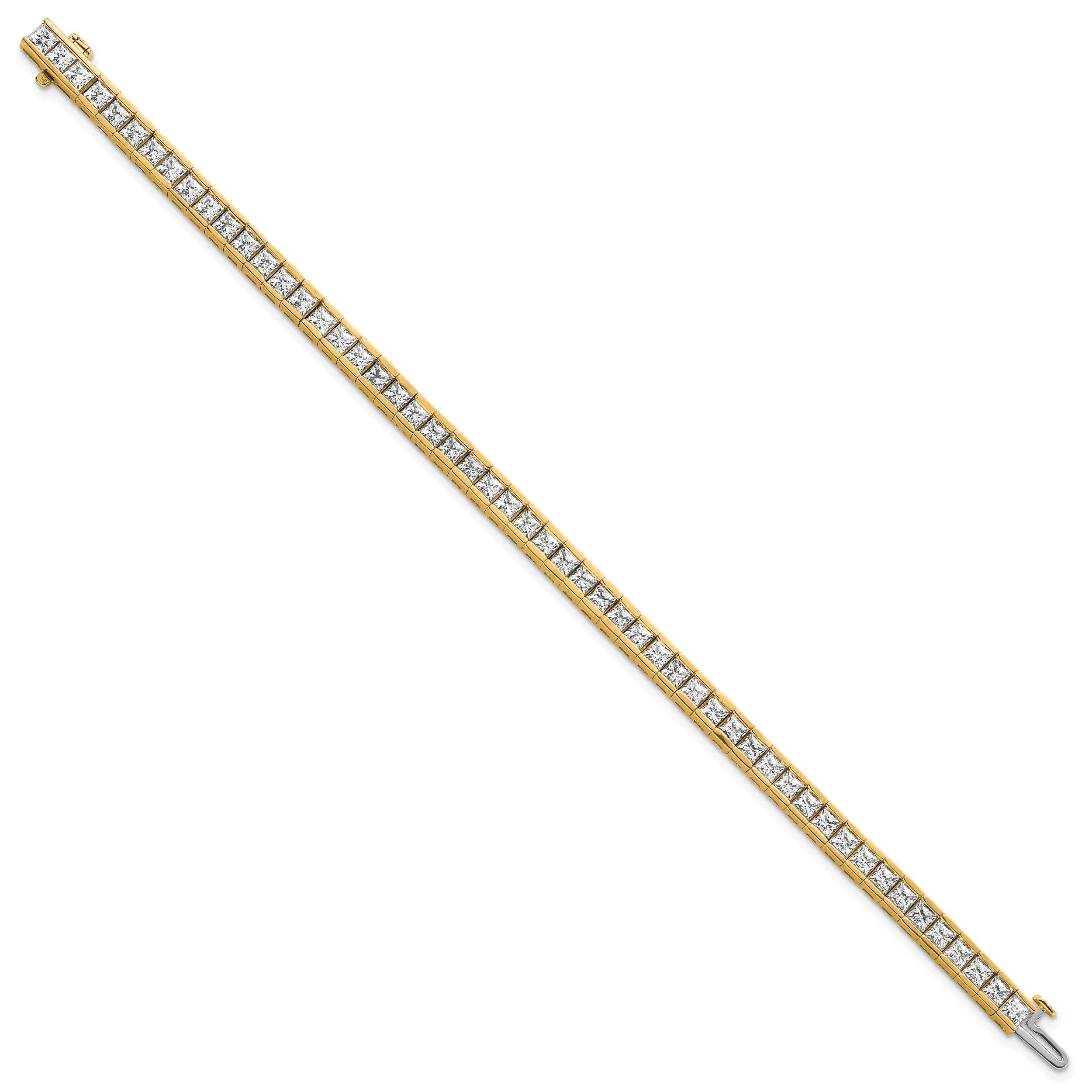 14k 10 carat Lab Grown Diamond VS+ F+ Complete Princess Bezel Set Tennis Bracelet Secondary image