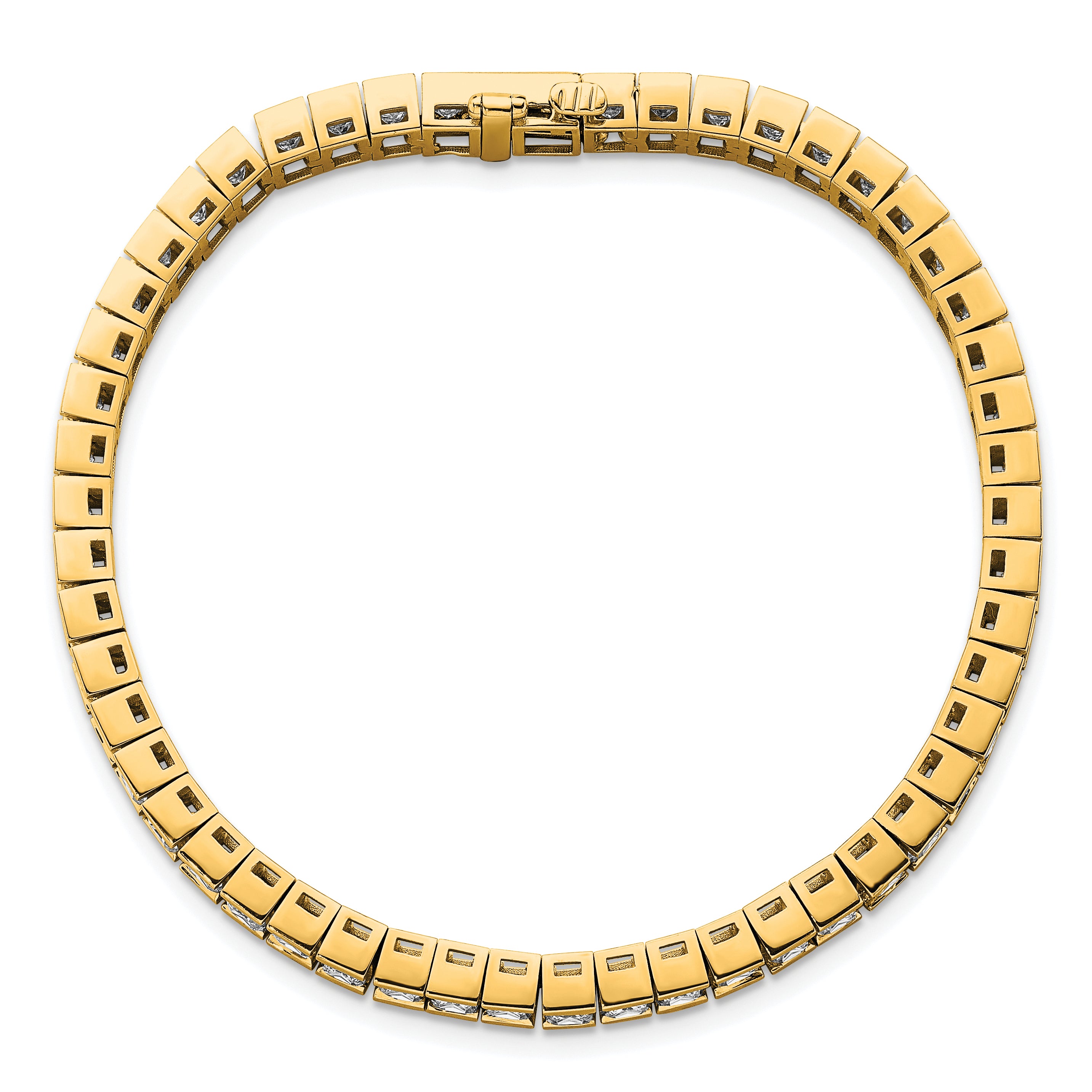 14k 10 carat Lab Grown Diamond VS+ F+ Complete Princess Bezel Set Tennis Bracelet