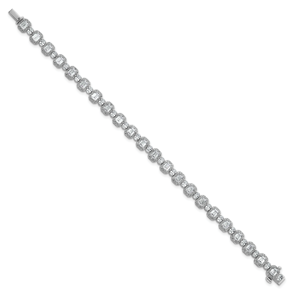 14k White Gold 8 carat Lab Grown Diamond VS+ F+ Complete Fashion Tennis Bracelet