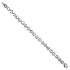 14k White Gold 8 carat Lab Grown Diamond VS+ F+ Complete Fashion Tennis Bracelet