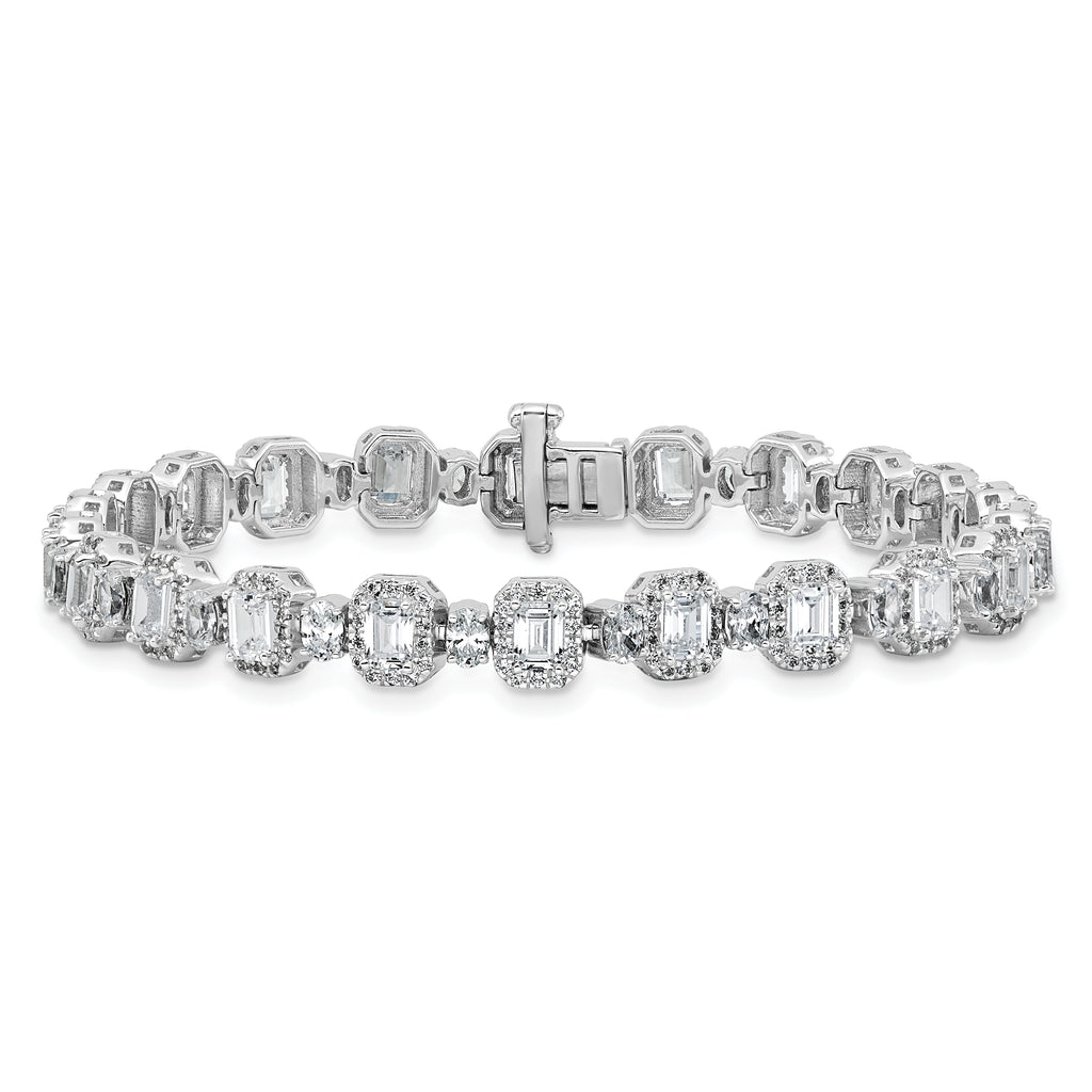 14k White Gold 8 carat Lab Grown Diamond VS+ F+ Complete Fashion Tennis Bracelet