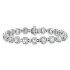 14k White Gold 8 carat Lab Grown Diamond VS+ F+ Complete Fashion Tennis Bracelet