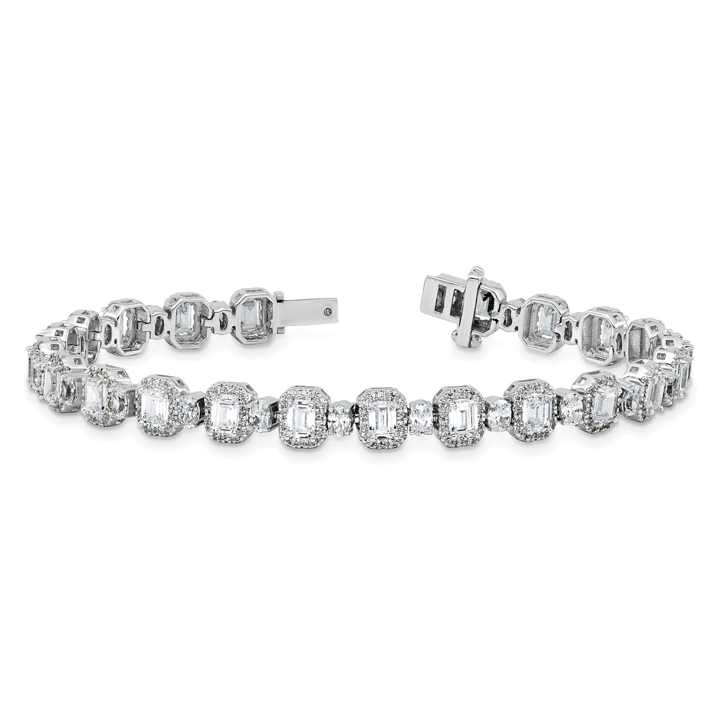 14k White Gold 8 carat Lab Grown Diamond VS+ F+ Complete Fashion Tennis Bracelet