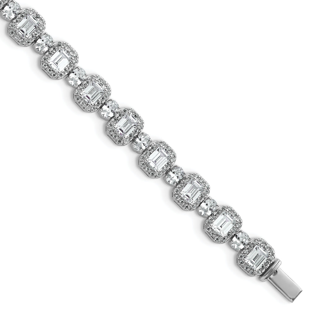 14k White Gold 8 carat Lab Grown Diamond VS+ F+ Complete Fashion Tennis Bracelet