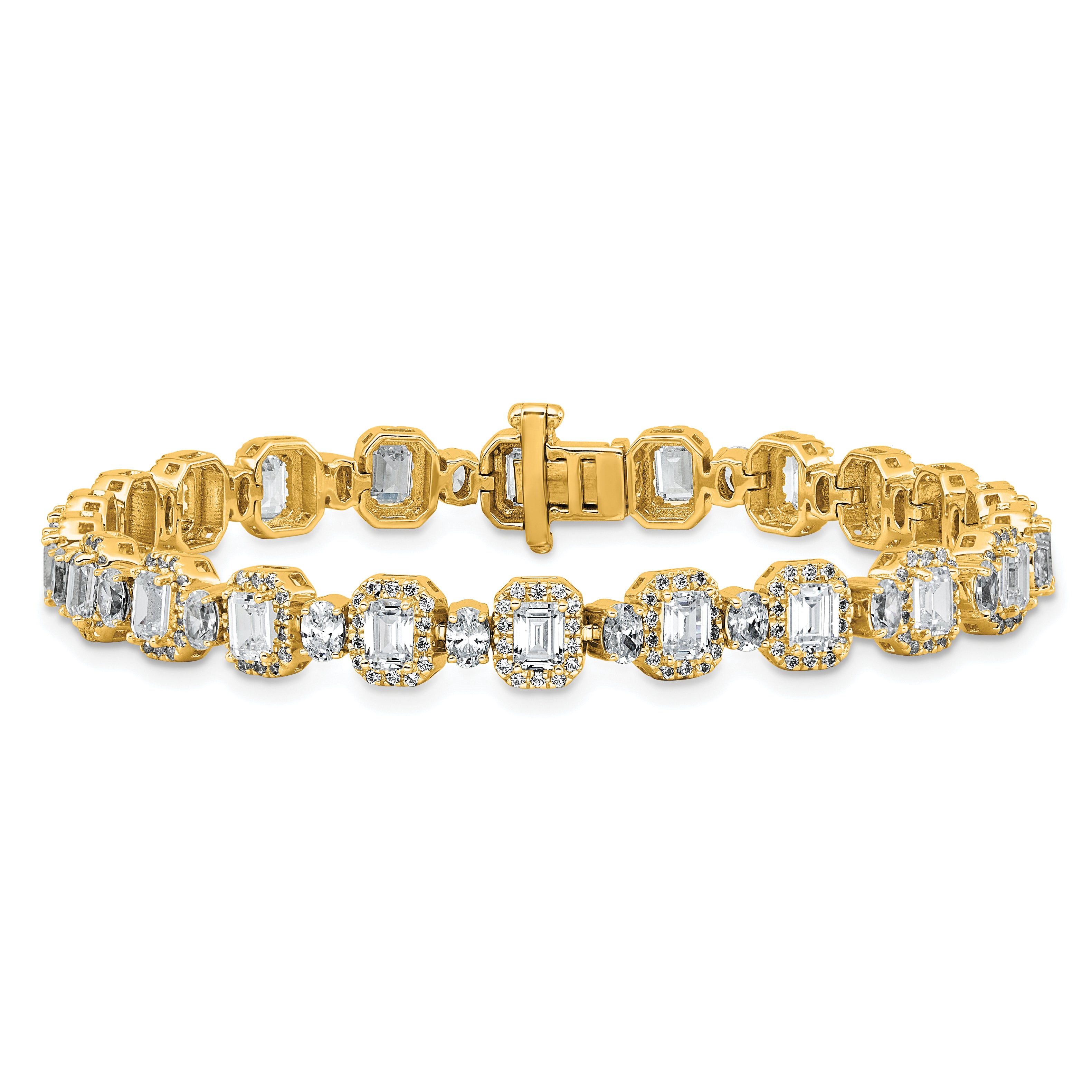 14k 8 carat Lab Grown Diamond VS+ F+ Complete Fashion Tennis Bracelet