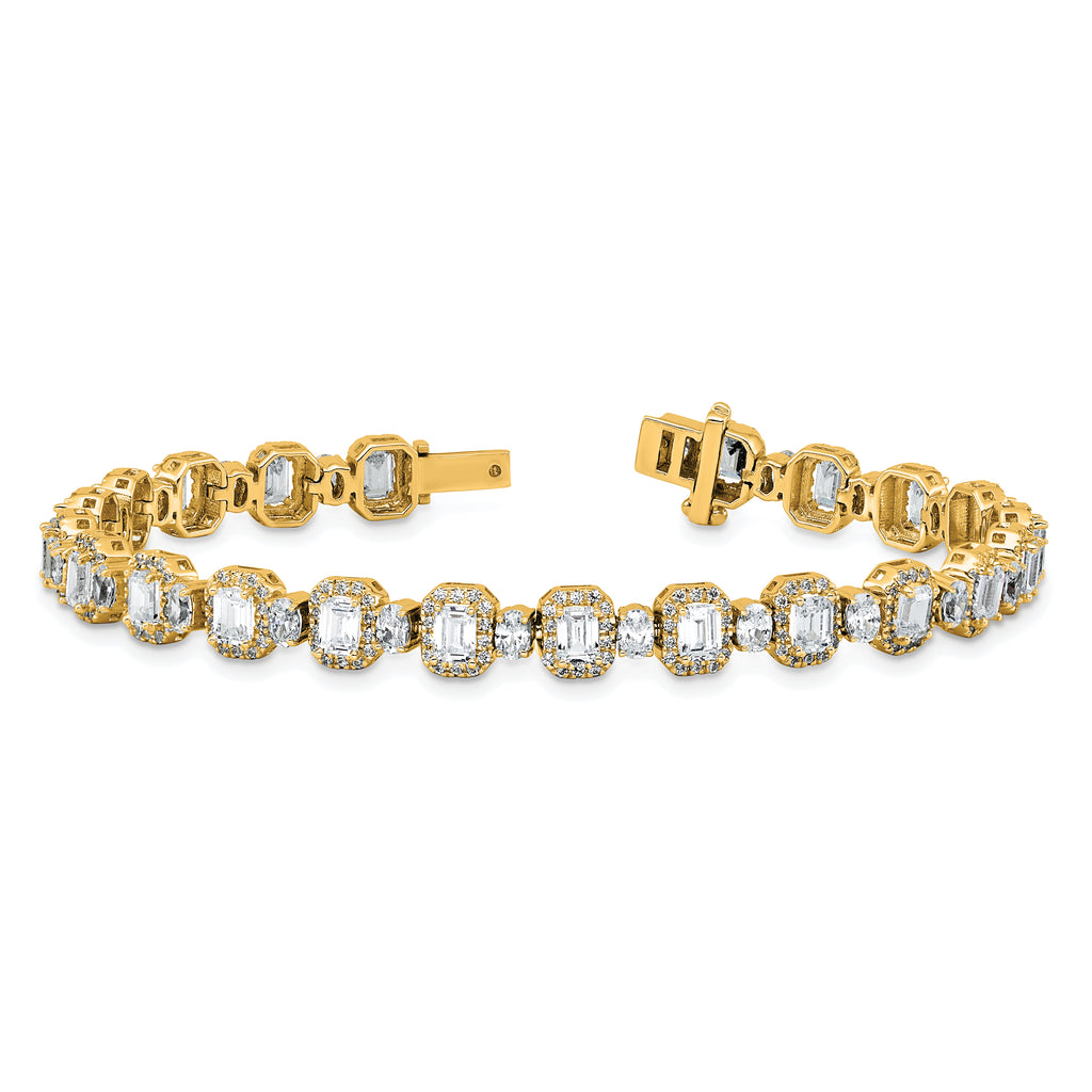 14k 8 carat Lab Grown Diamond VS+ F+ Complete Fashion Tennis Bracelet