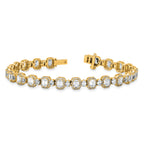 14k 8 carat Lab Grown Diamond VS+ F+ Complete Fashion Tennis Bracelet
