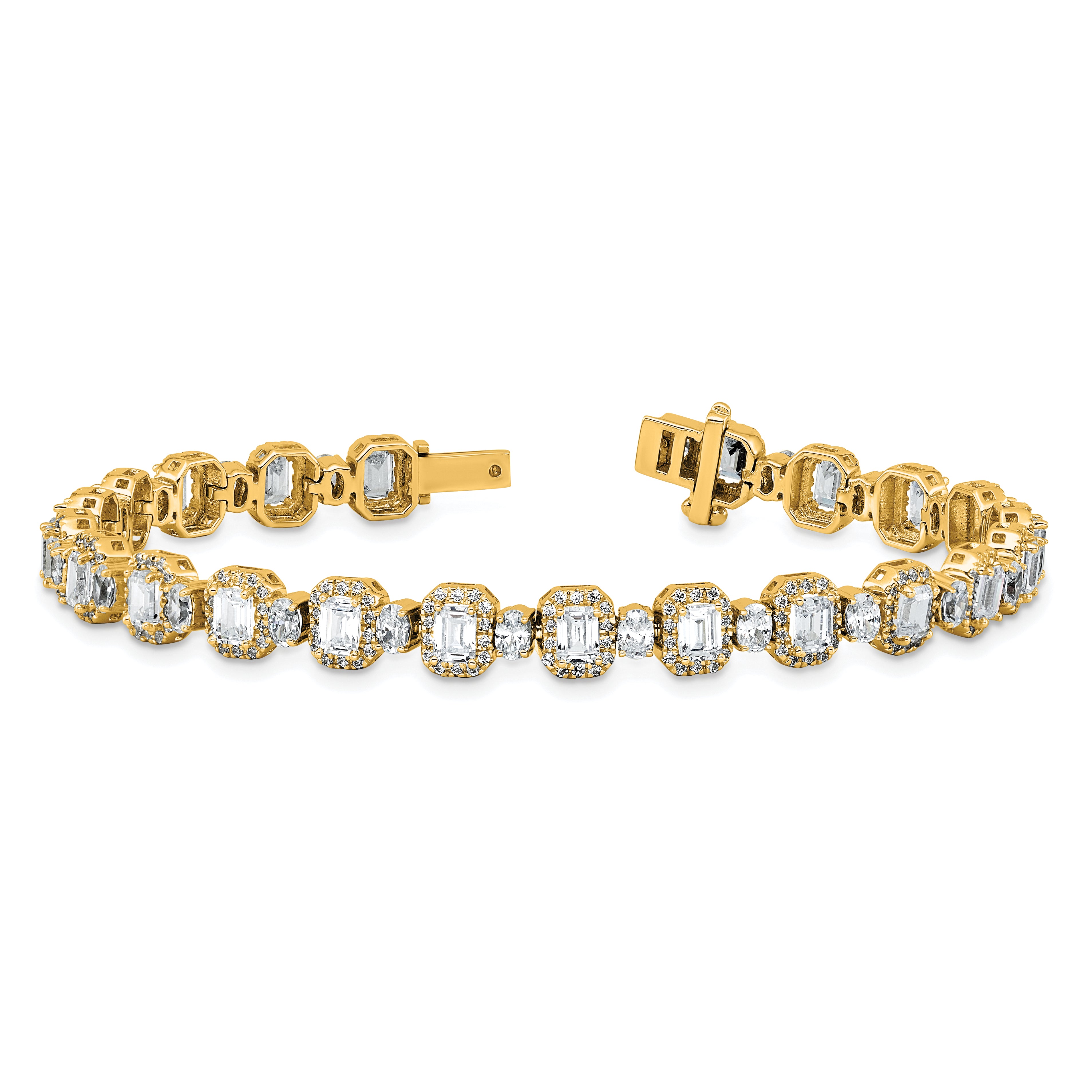 14k 8 carat Lab Grown Diamond VS+ F+ Complete Fashion Tennis Bracelet