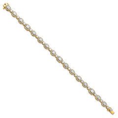 14k 5 5/8 carat Lab Grown Diamond VS+ F+ Complete Fashion Tennis Bracelet