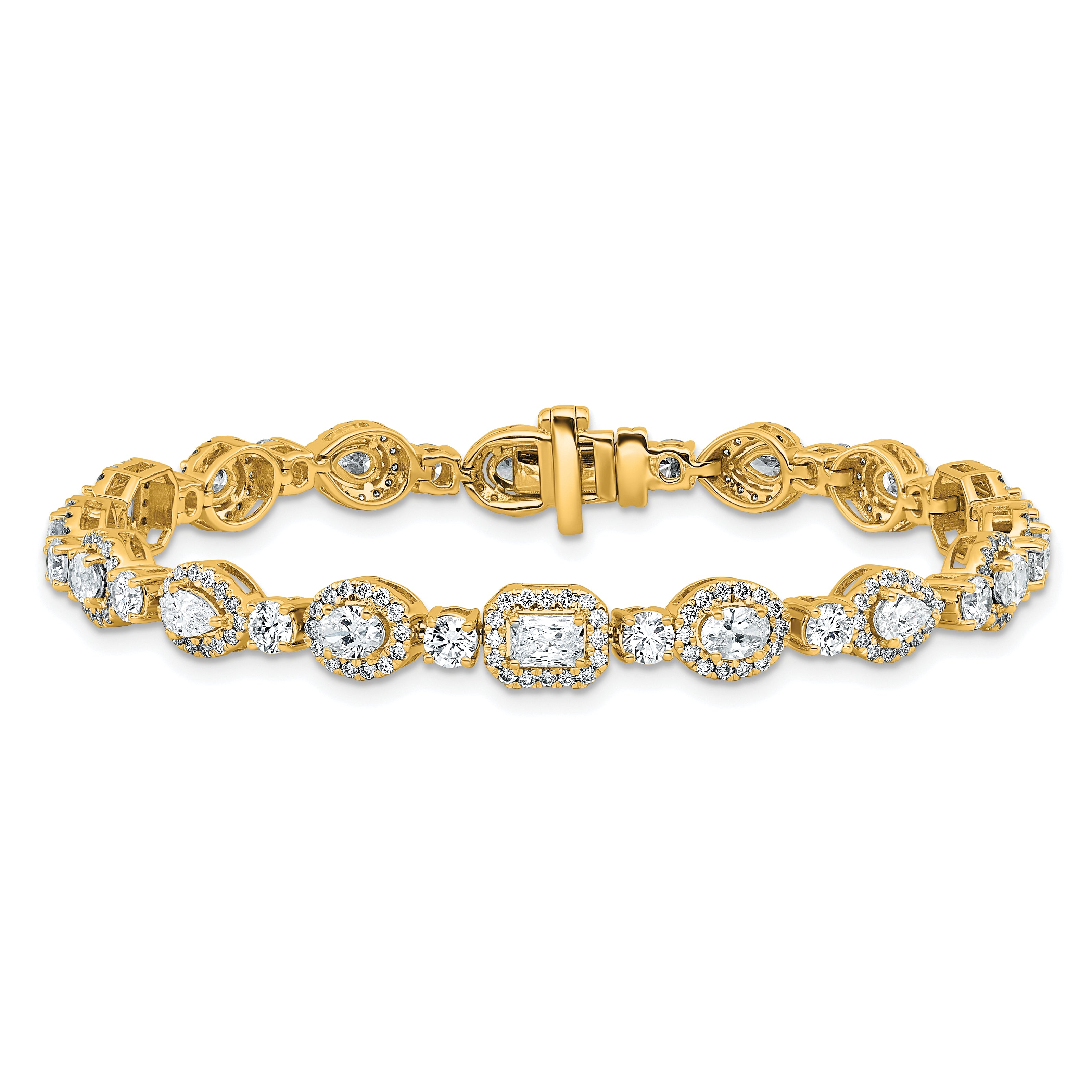 14k 5 5/8 carat Lab Grown Diamond VS+ F+ Complete Fashion Tennis Bracelet