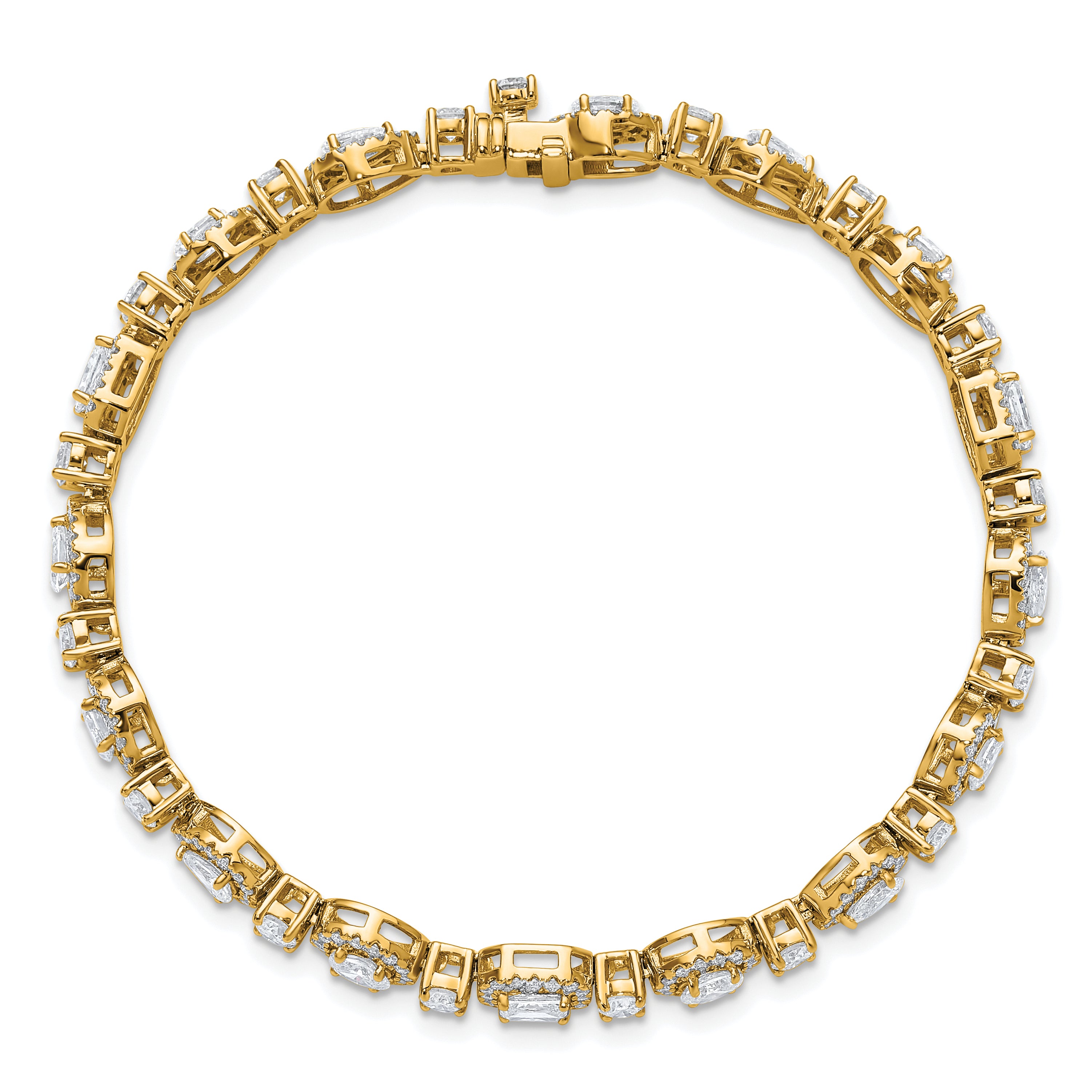 14k 5 5/8 carat Lab Grown Diamond VS+ F+ Complete Fashion Tennis Bracelet