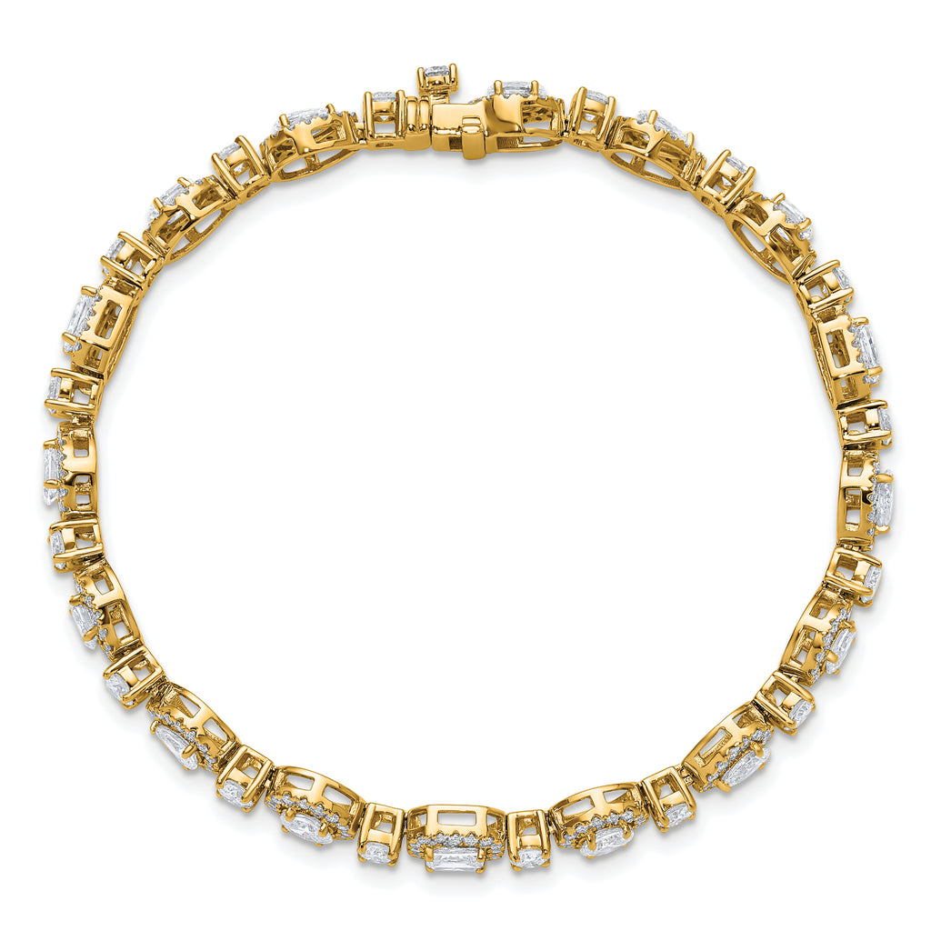 14k 5 5/8 carat Lab Grown Diamond VS+ F+ Complete Fashion Tennis Bracelet