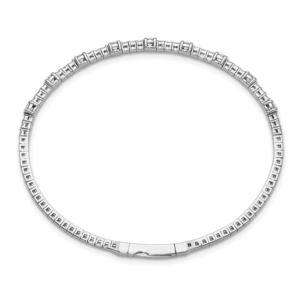14k White Gold 1 1/3 carat Lab Grown Diamond VS/SI+ G+ Complete Bangle - Sophia Jewelers
