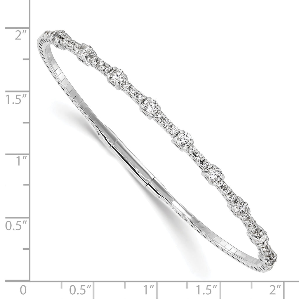 14k White Gold 1 1/3 carat Lab Grown Diamond VS/SI+ G+ Complete Bangle - Sophia Jewelers