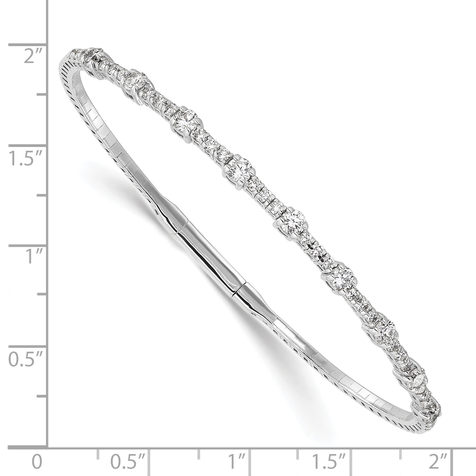 14k White Gold 1 1/3 carat Lab Grown Diamond VS/SI+ G+ Complete Bangle - Sophia Jewelers