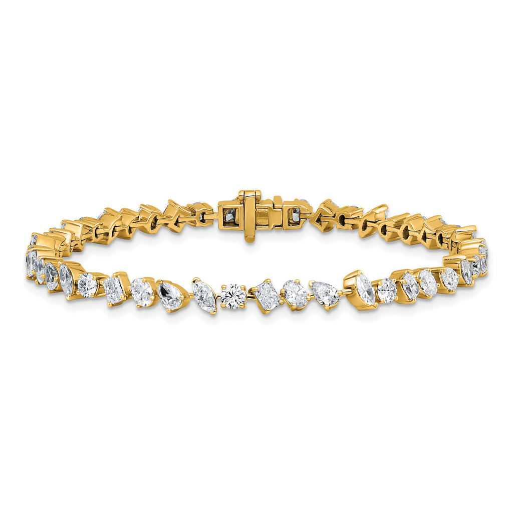 14k 5 1/3 carat Lab Grown Diamond VS/SI+ G+ Complete Multiple Shape Fashion Tennis Bracelet