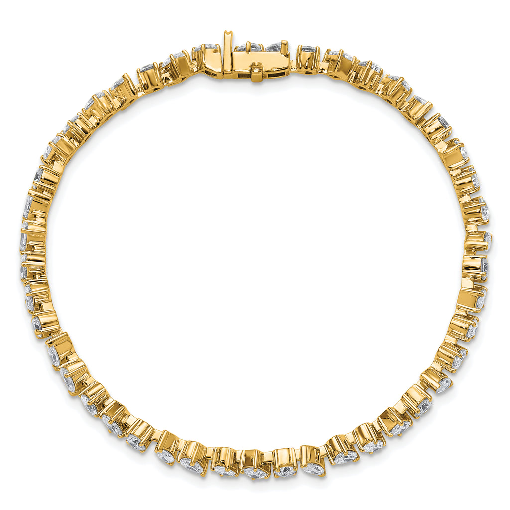 14k 5 1/3 carat Lab Grown Diamond VS/SI+ G+ Complete Multiple Shape Fashion Tennis Bracelet