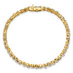 14k 5 1/3 carat Lab Grown Diamond VS/SI+ G+ Complete Multiple Shape Fashion Tennis Bracelet