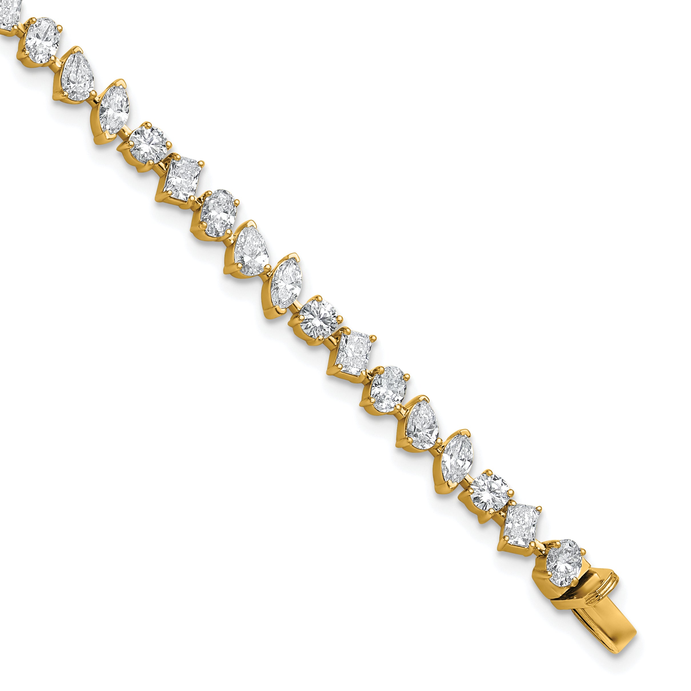 14k 5 1/3 carat Lab Grown Diamond VS/SI+ G+ Complete Multiple Shape Fashion Tennis Bracelet Main image