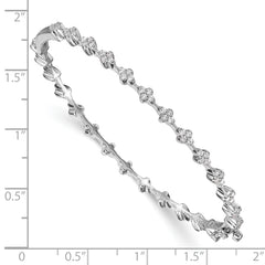 14k White Gold 1 carat Lab Grown Diamond VS/SI+ G+ Hinged Bangle Bracelet