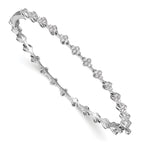 14k White Gold 1 carat Lab Grown Diamond VS/SI+ G+ Hinged Bangle Bracelet