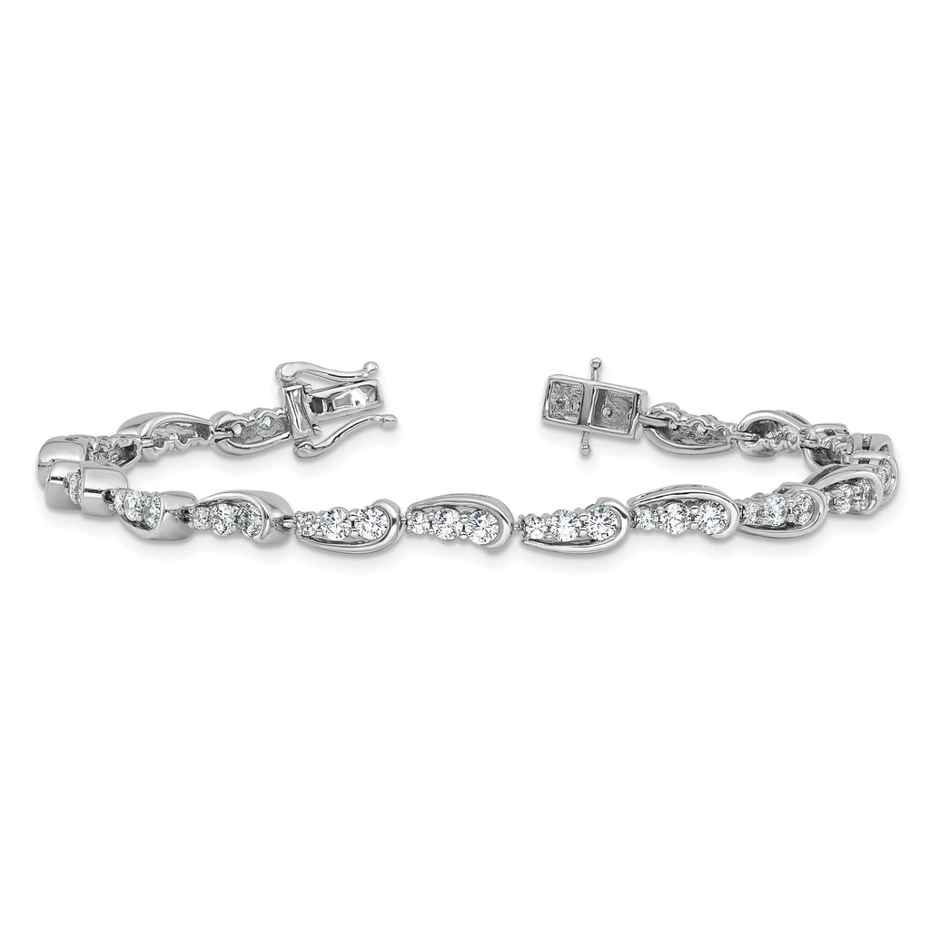 14k White Gold 3 3/8 carat Lab Grown Diamond VS/SI+ G+ 7 inch Bracelet