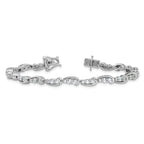 14k White Gold 3 3/8 carat Lab Grown Diamond VS/SI+ G+ 7 inch Bracelet