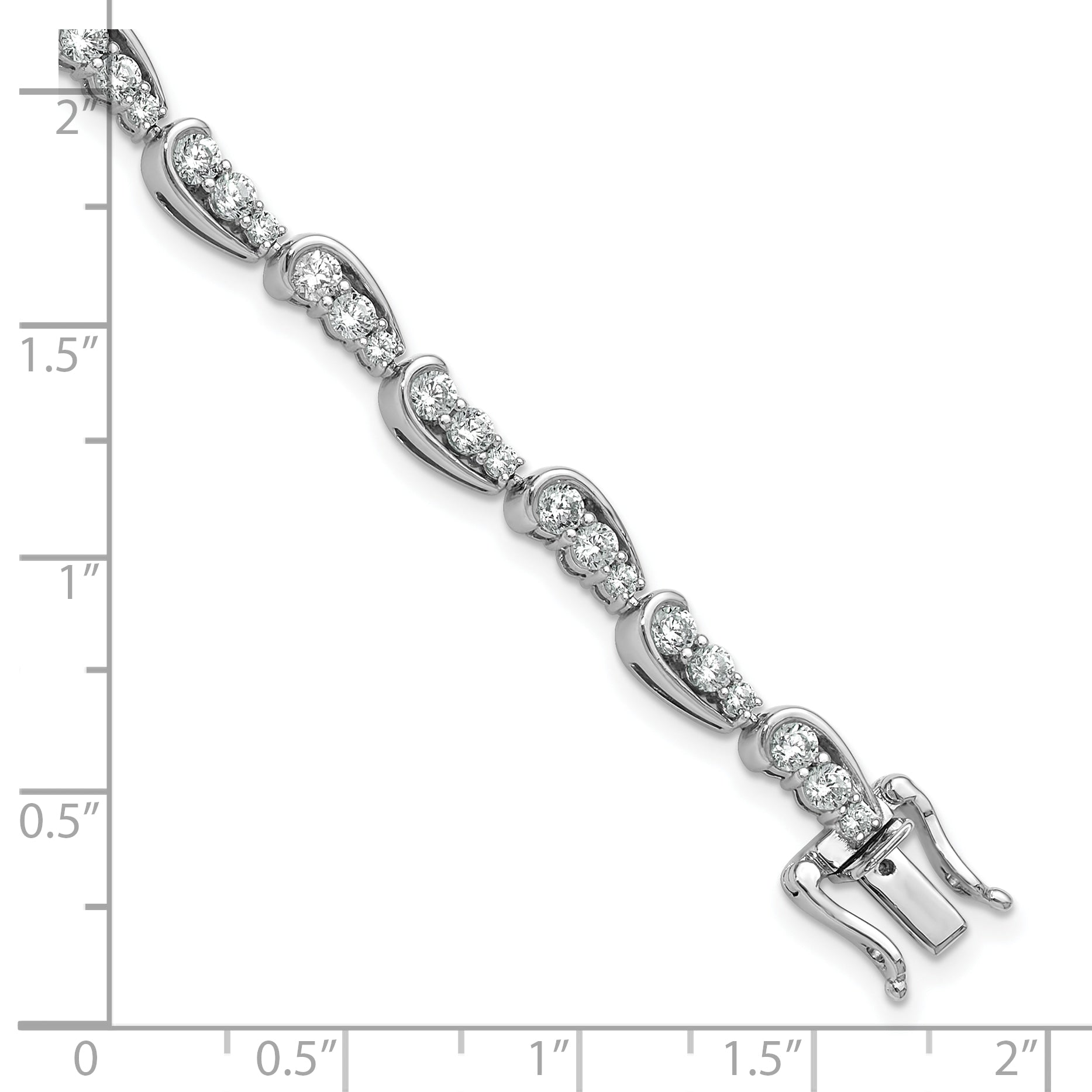 14k White Gold 3 3/8 carat Lab Grown Diamond VS/SI+ G+ 7 inch Bracelet