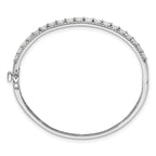 14k White Gold 5 carat Lab Grown Diamond VS/SI+ G+ Round and Princess Hinged Bangle Bracelet
