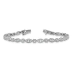 14k White Gold 1 carat Lab Grown Diamond VS/SI+ G+ 7 inch Fancy Bracelet