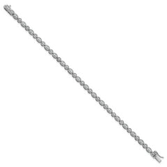 14k White Gold 7/8 carat Lab Grown Diamond VS/SI+ G+ 7 inch Fancy Bracelet