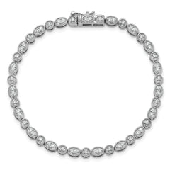 14k White Gold 7/8 carat Lab Grown Diamond VS/SI+ G+ 7 inch Fancy Bracelet