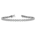 14k White Gold 7/8 carat Lab Grown Diamond VS/SI+ G+ 7 inch Fancy Bracelet