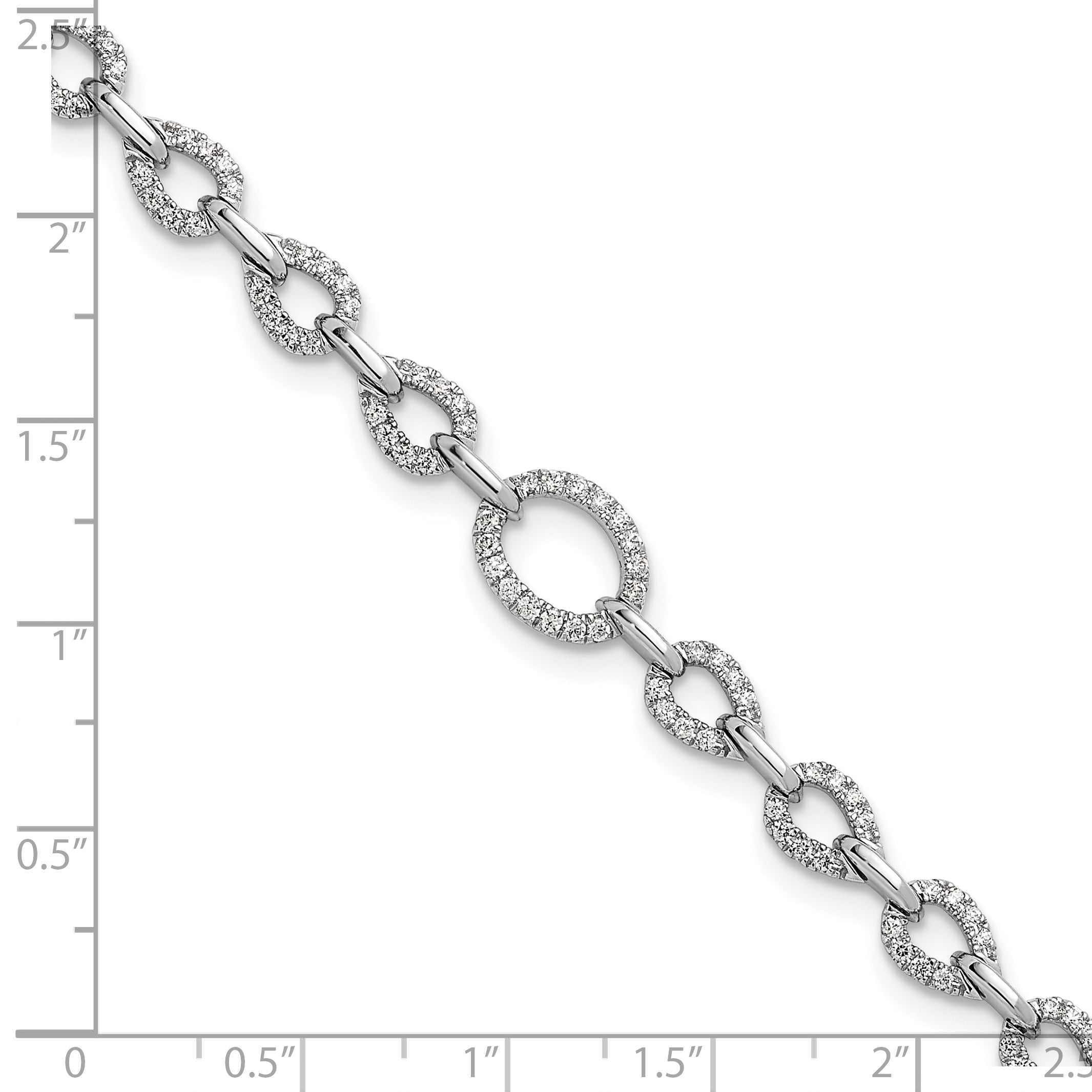 14k White Gold 1 3/8 carat Lab Grown Diamond VS/SI+ G+ 7 inch with 1 inch extenton Bracelet