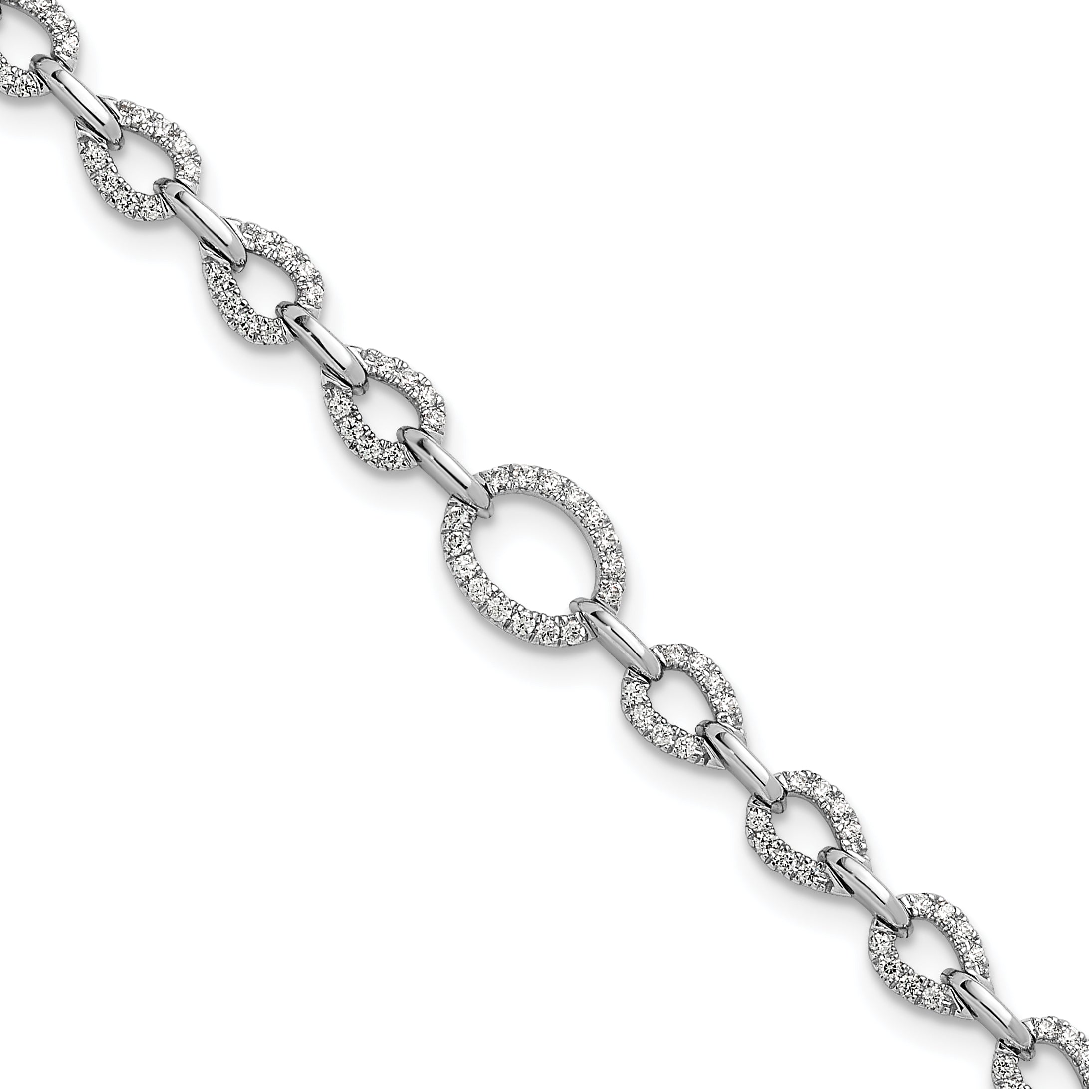 14k White Gold 1 3/8 carat Lab Grown Diamond VS/SI+ G+ 7 inch with 1 inch extenton Bracelet Main image